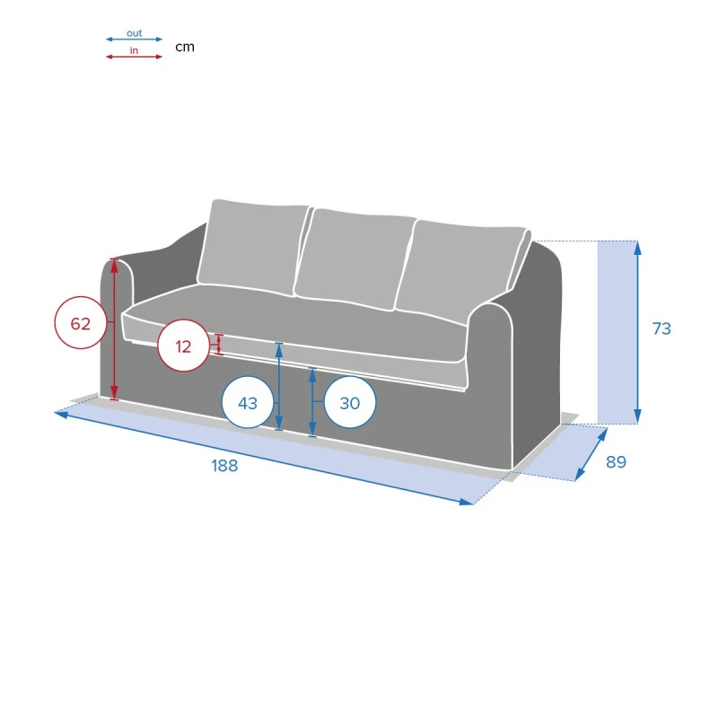 Canapé 3 Places Moorea Savana Hespéride – Image 3
