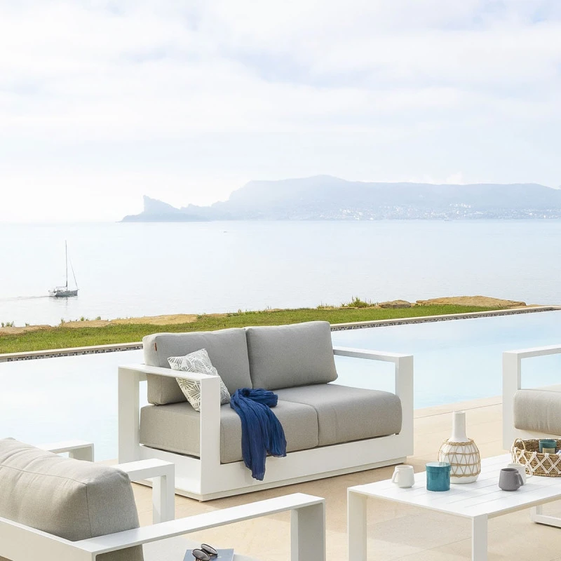 Canapé Extérieur 2 Places Allure Blanc Hespéride – Image 2