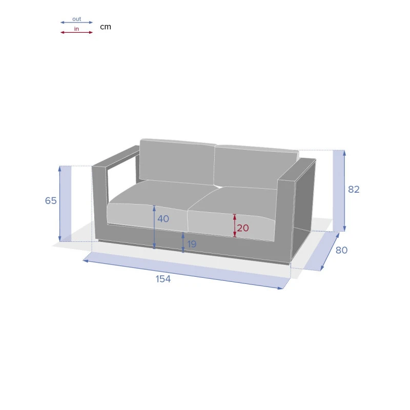 Canapé Extérieur 2 Places Allure Blanc Hespéride – Image 3