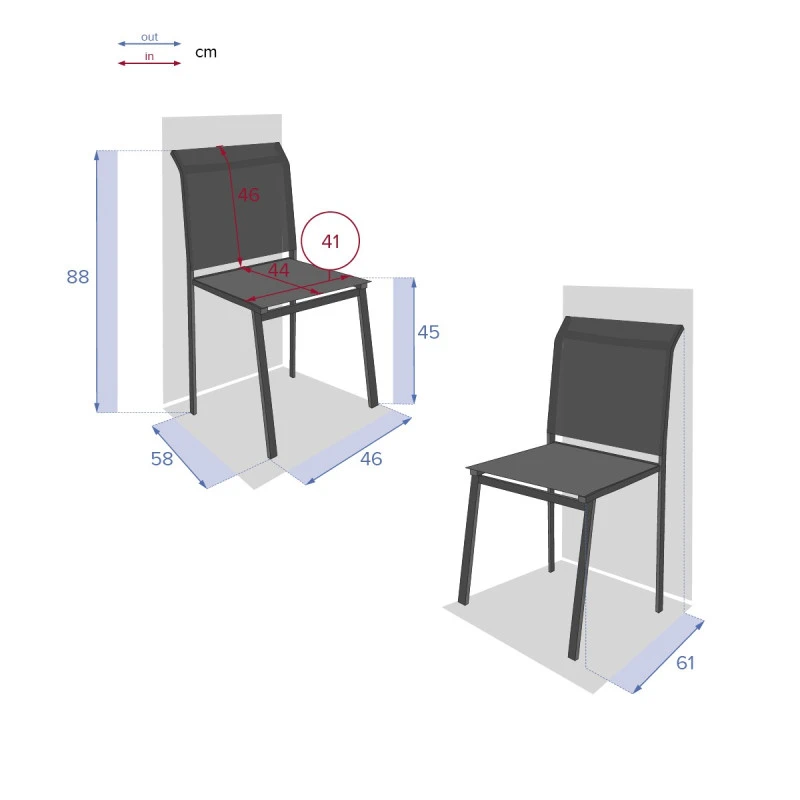 Chaise Extérieur Essentia Graphite/anthracite Hespéride – Image 4