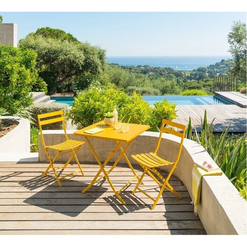 Chaise Métal Pliante Greensboro Moutarde Hespéride – Image 4