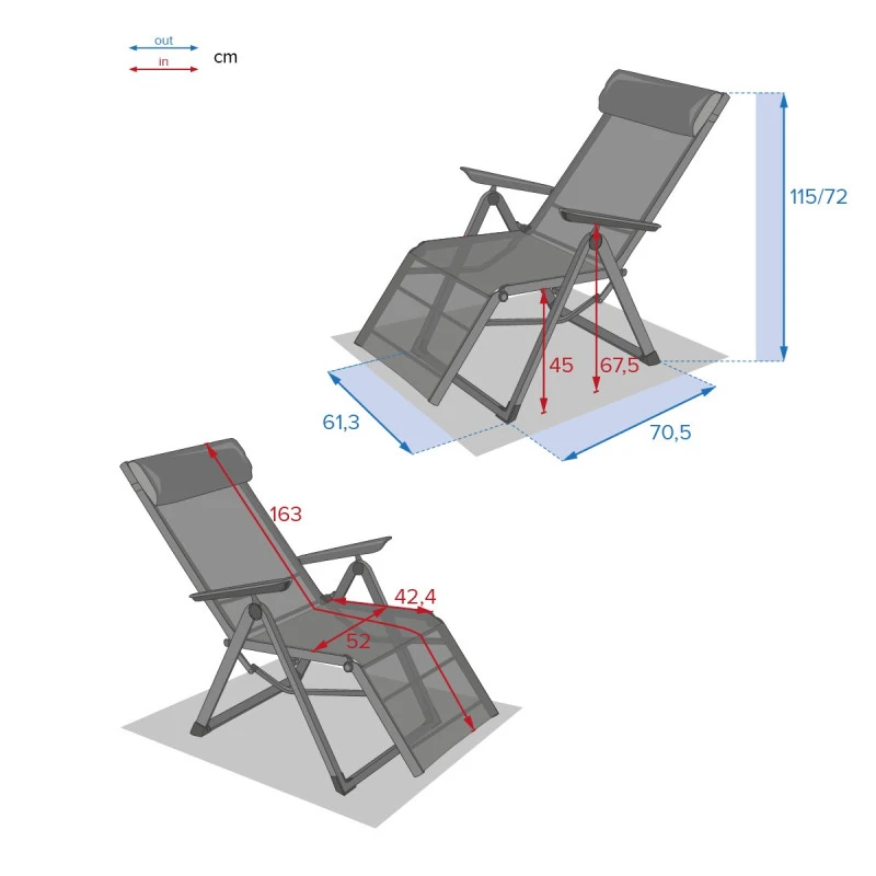 Chaise Longue Decima Hespéride Bleu Canard/graphite – Image 6