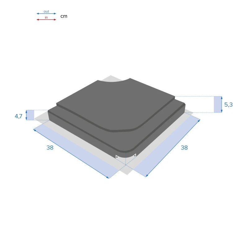 Dalle Pour Parasol 15 Kg Béton Stacio Noir Hespéride – Image 3