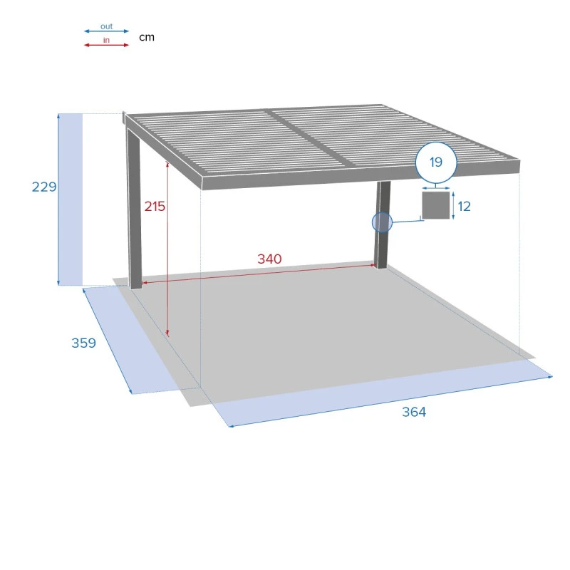 Extension Frontale Pour Pergola Majaé 3,6x3,6m Hespéride – Image 3
