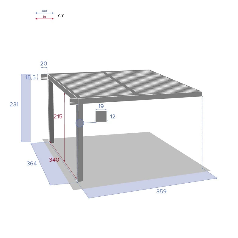 Extension Latérale Pour Pergola Majaé 3,6x3,6m Hespéride – Image 2