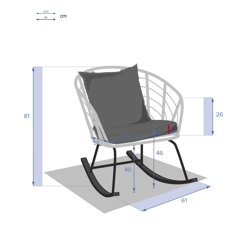 Fauteuil à Bascule Extérieur Cherone Hespéride – Image 4