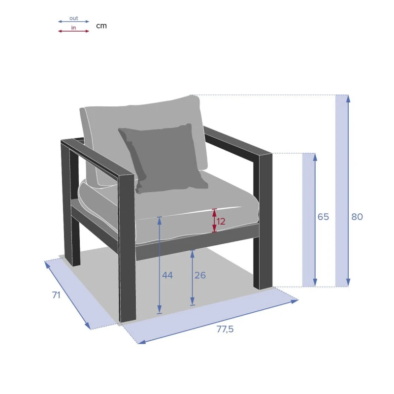 Fauteuil De Jardin Evasion Graphite Hespéride – Image 3