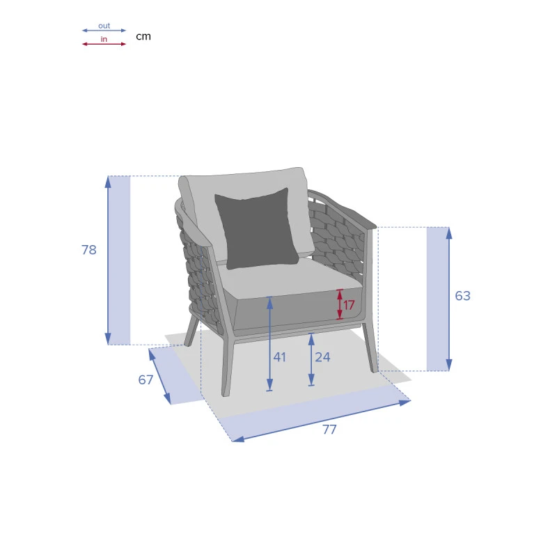 Fauteuil De Salon Extérieur 1 Place Embruns Hespéride – Image 4