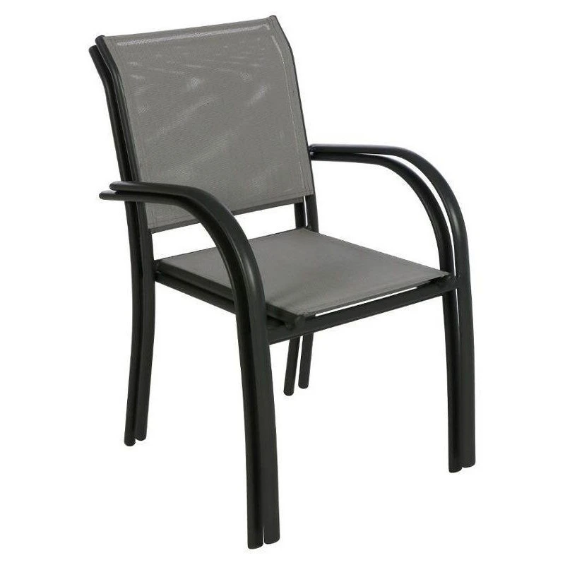 Fauteuil Empilable Piazza Hespéride Galet/graphite – Image 2