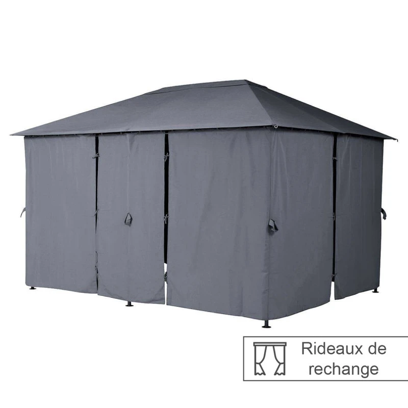 Jeu De 6 Rideaux Gris Ardoise Pour Tonnelle Santorini Et Thira – Image 2