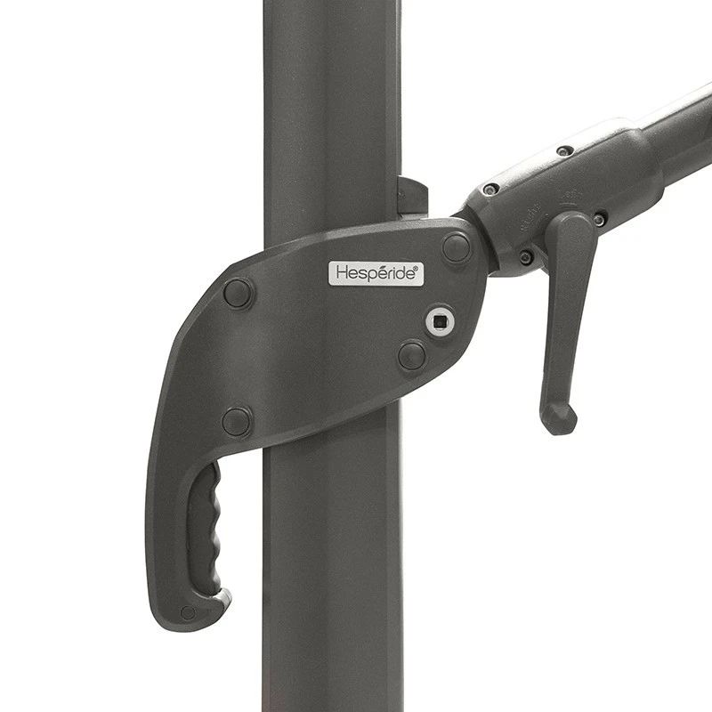 Parasol Décentré Eléa Inclinable Hexagonal Oléfine Anthracite Hespéride – Image 3