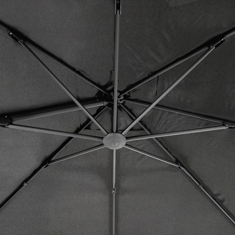 Parasol Décentré Eléa Inclinable Hexagonal Oléfine Anthracite Hespéride – Image 6