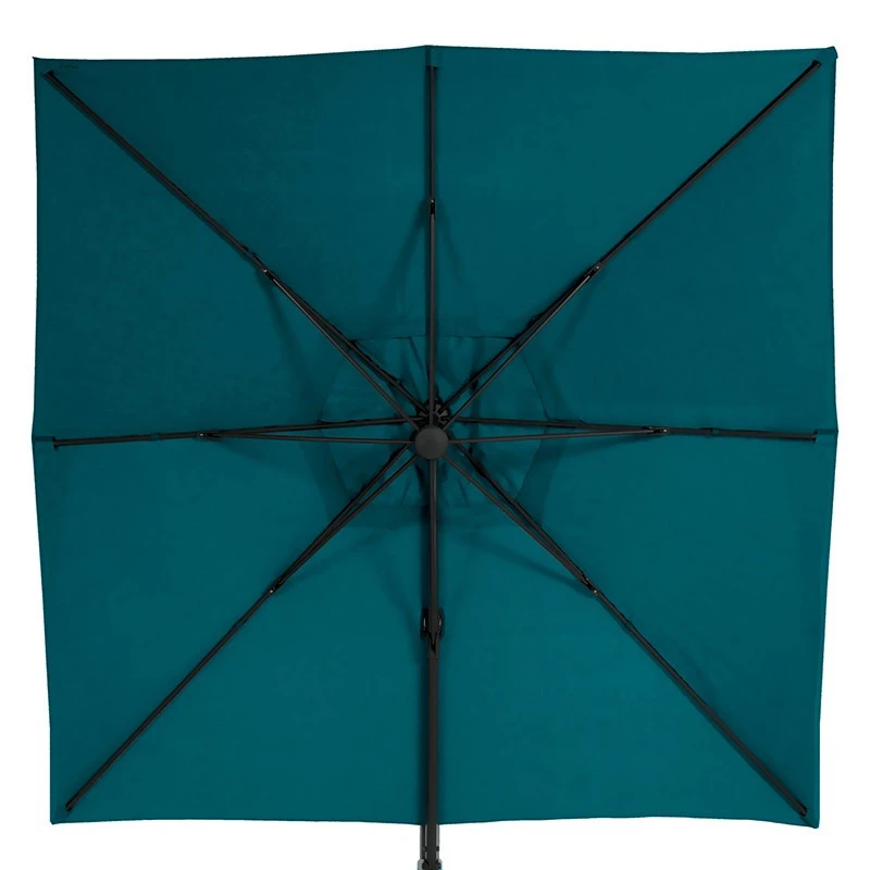 Parasol Décentré Eléa Inclinable Carré Bleu Canard Hespéride – Image 4