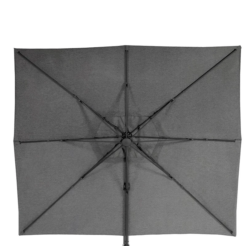 Parasol Décentré Eléa Inclinable Rectangulaire Oléfine Anthracite Hespéride – Image 2