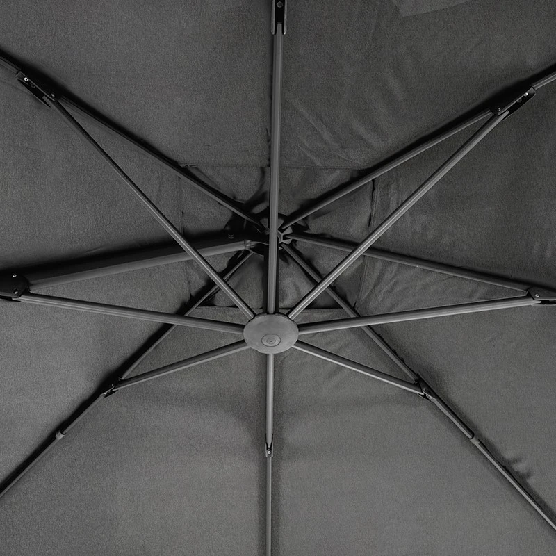 Parasol Décentré Eléa Inclinable Rectangulaire Oléfine Anthracite Hespéride – Image 7