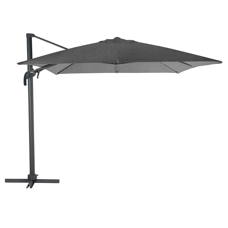 Parasol Décentré Eléa Inclinable Rectangulaire Oléfine Anthracite Hespéride