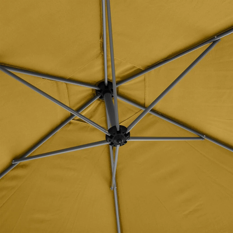Parasol Décentré Rond Manoa Jaune Moutarde Hespéride – Image 3