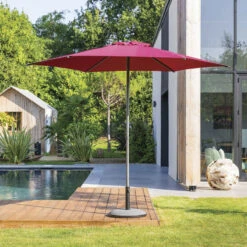 Parasol Droit Rond 2,7m Soya Bordeaux Hespéride