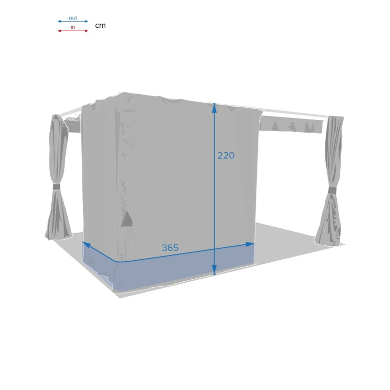 Rideaux Ardoises Pour Tonnelle Rectangulaire Palmeira Hespéride – Image 4