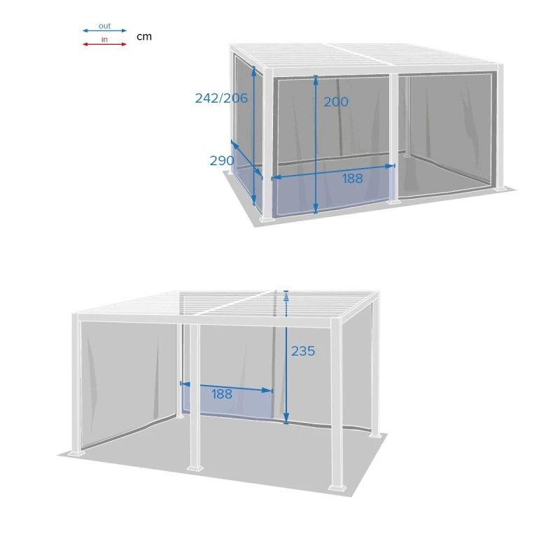 Rideaux Moustiquaires Pour Tonnelle 4x3 M Avila Hespéride – Image 2