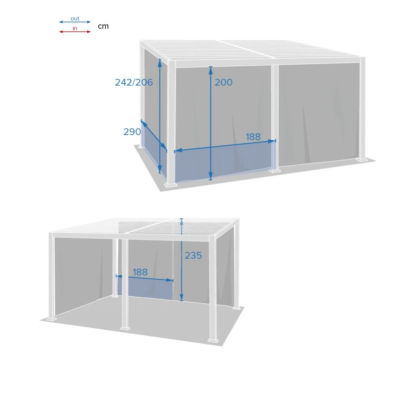 Rideaux Opaques Pour Tonnelle 4x3 M Avila Hespéride – Image 3