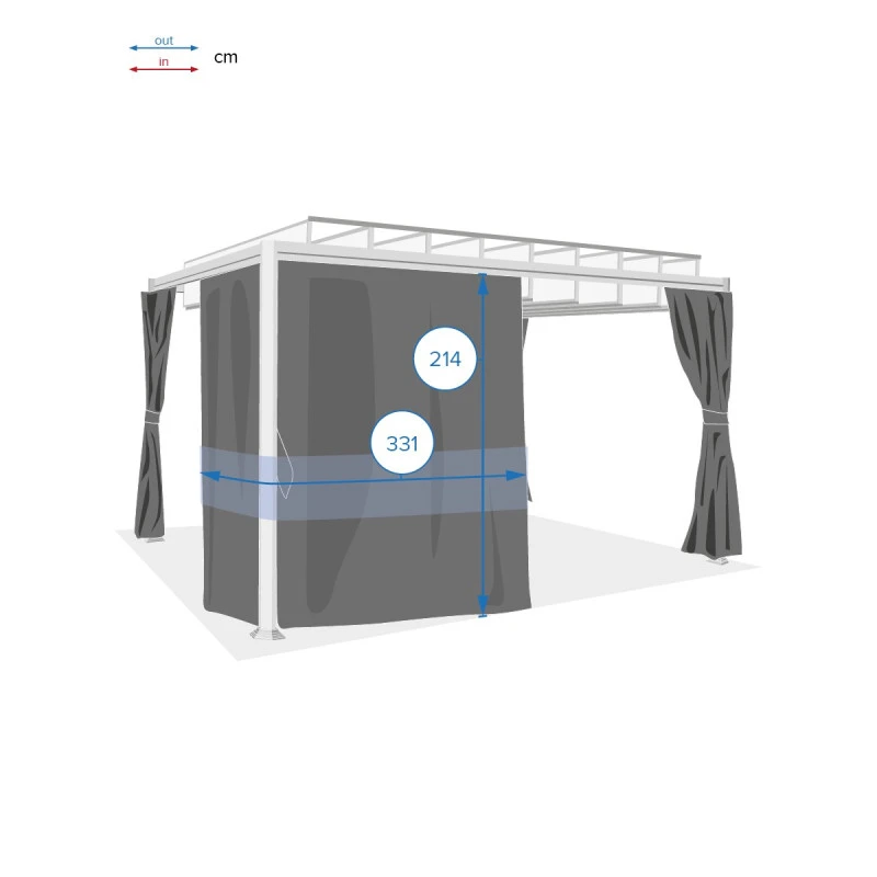 Rideaux Opaques Pour Tonnelle Belize 3,8x3m Hespéride – Image 4