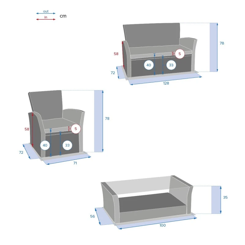 Salon Bora-bora Terre Ombre 4 Places Hespéride – Image 4