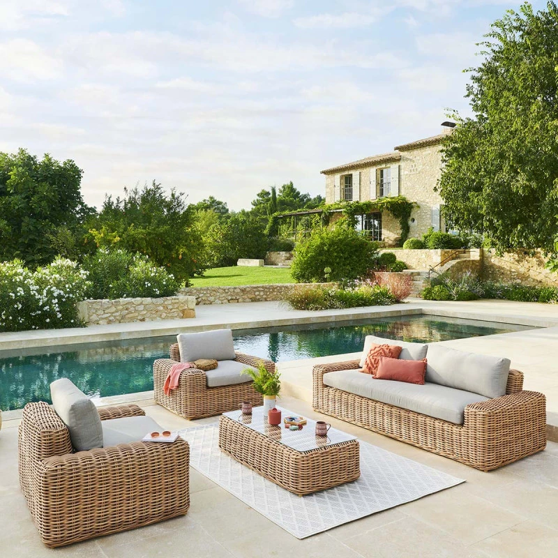 Table Basse Extérieure Rectangulaire Savinia Coloris Tahini Hespéride – Image 3