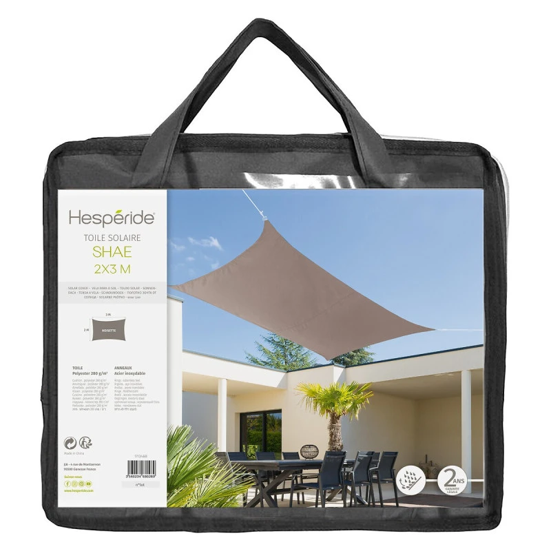 Toile Solaire 2x3m Shae Ardoise Hespéride – Image 2