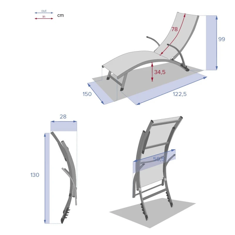 Transat Samba Pliable Bleu Canard/graphite Hespéride – Image 7